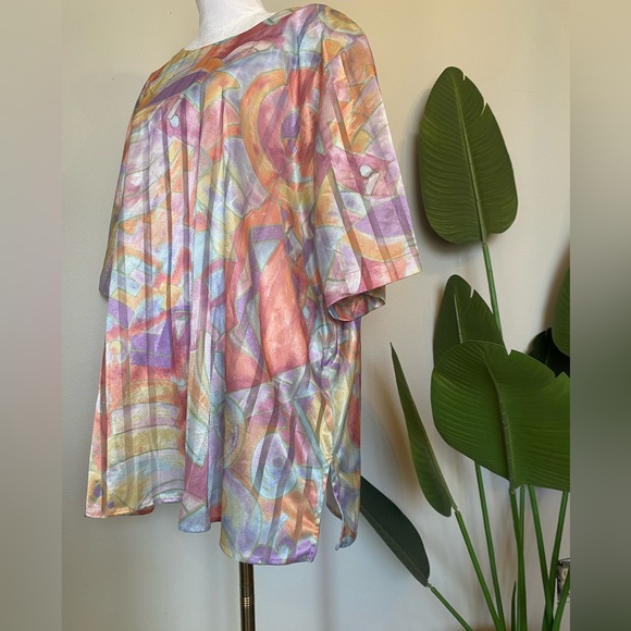 Vintage top notch colorful top with shoulder pads - Picture 4 of 9